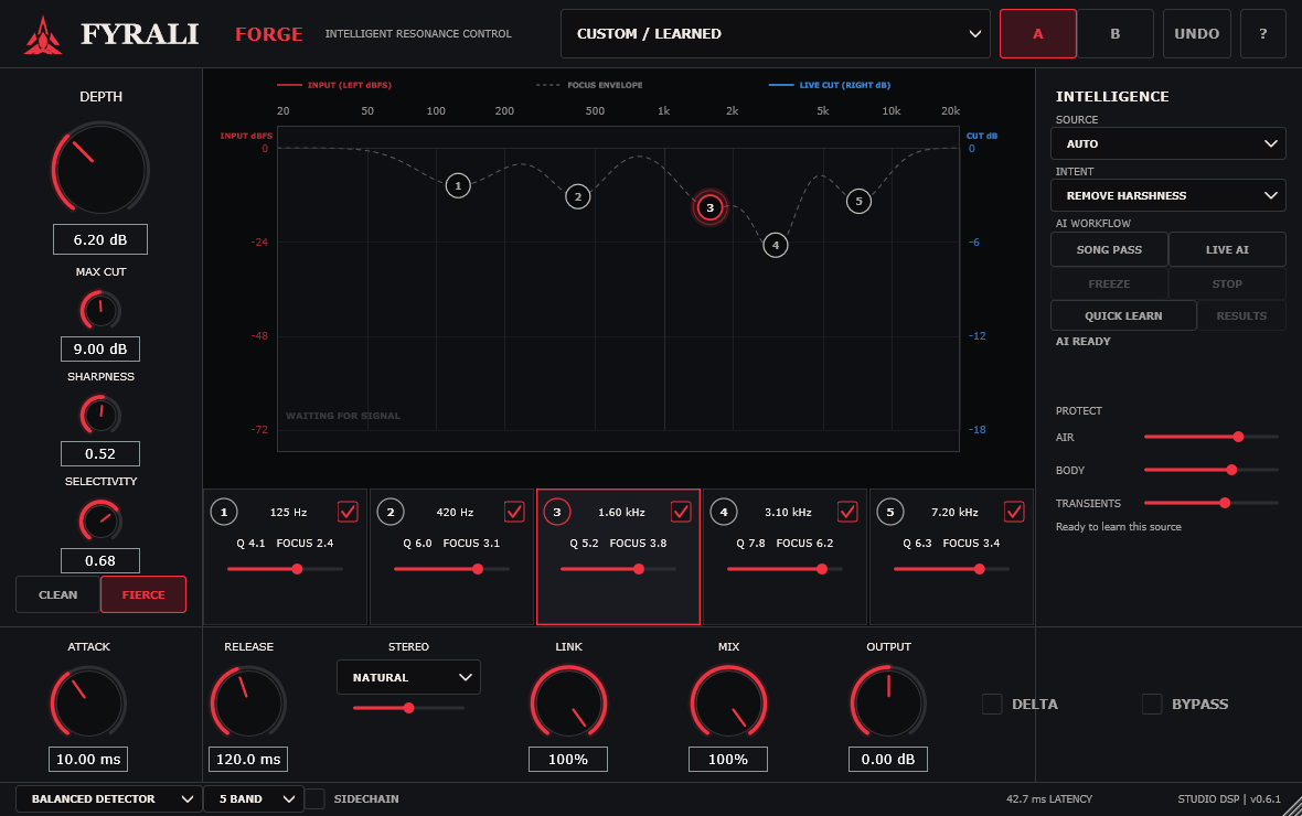 FYRALI Forge intelligent resonance control interface with the current FYRALI flame mark